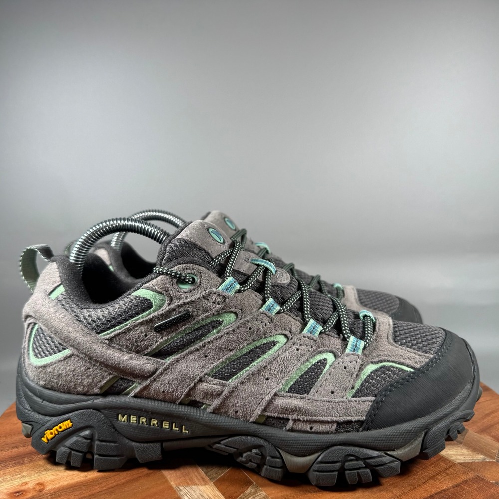 Merrell Womens Moab 2 Waterproof Hiking Shoes Granite Mint J06028W Size 9W